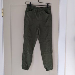 Banana Republic Army Green Joggers with Waist Tie, Size XS
